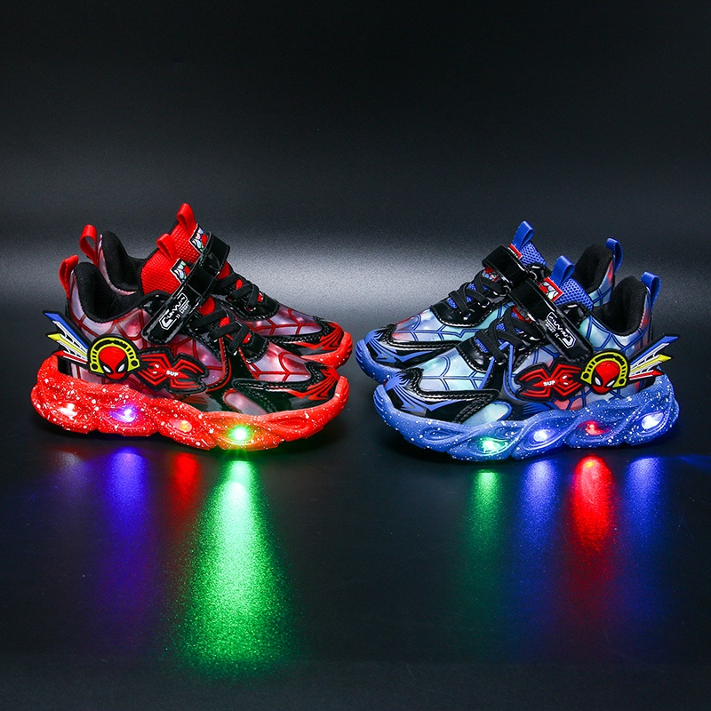 amanecer paño escotilla Tamaño 25-33 Nuevo Spider-Man LED Zapatos Para Niños Deportivos Correr  Luces | Shopee México