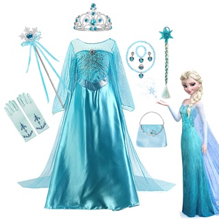 Frozen Elsa Niñas Princesa Vestido De Niños Disfraz De Cosplay Fiesta  Vestir Usado Para La Edad De 2-11 Años 