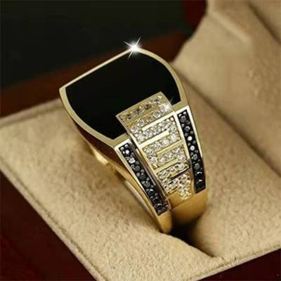 Anillo de oro masónico de negra punk a la moda para hombre | Shopee