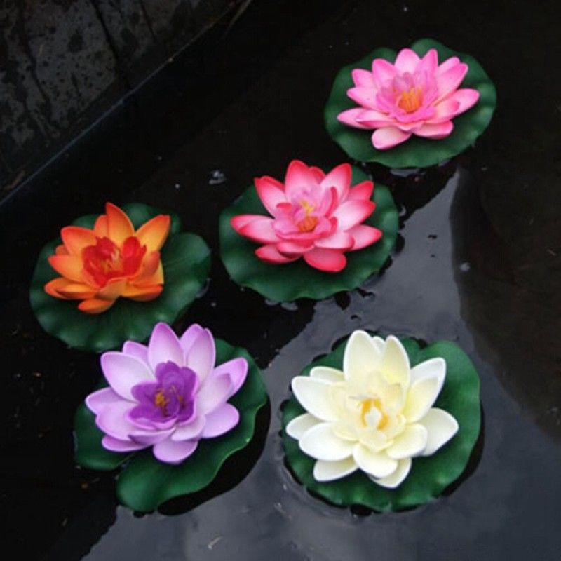 Almohadilla De Lirio De Flores De Loto Artificial Flotante Para Estanque De  Peces Decoración Artificiales | Shopee México