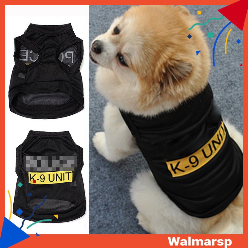 QinMM Perro Ropa Disfraz Police Printed Camiseta para Pequeño Chihuahua Mascota Cachorros Camisa 