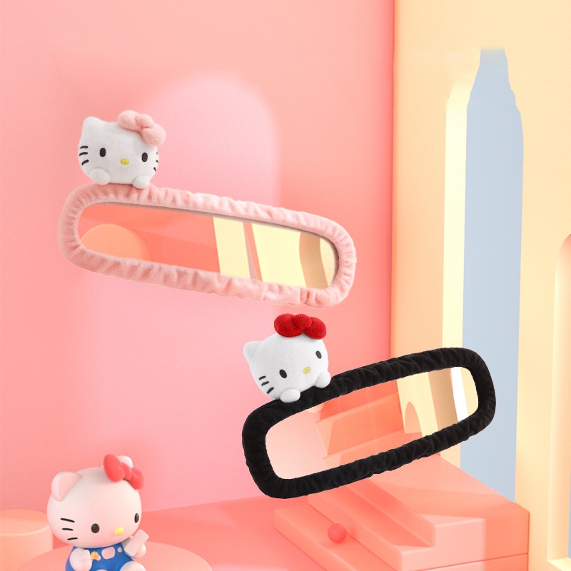 Hello Kitty Lindo Coche Retrovisor Cubierta Creativa Auto Decoración Suave Felpa Interior Caso Kawaii Accesorios De Para Niñas