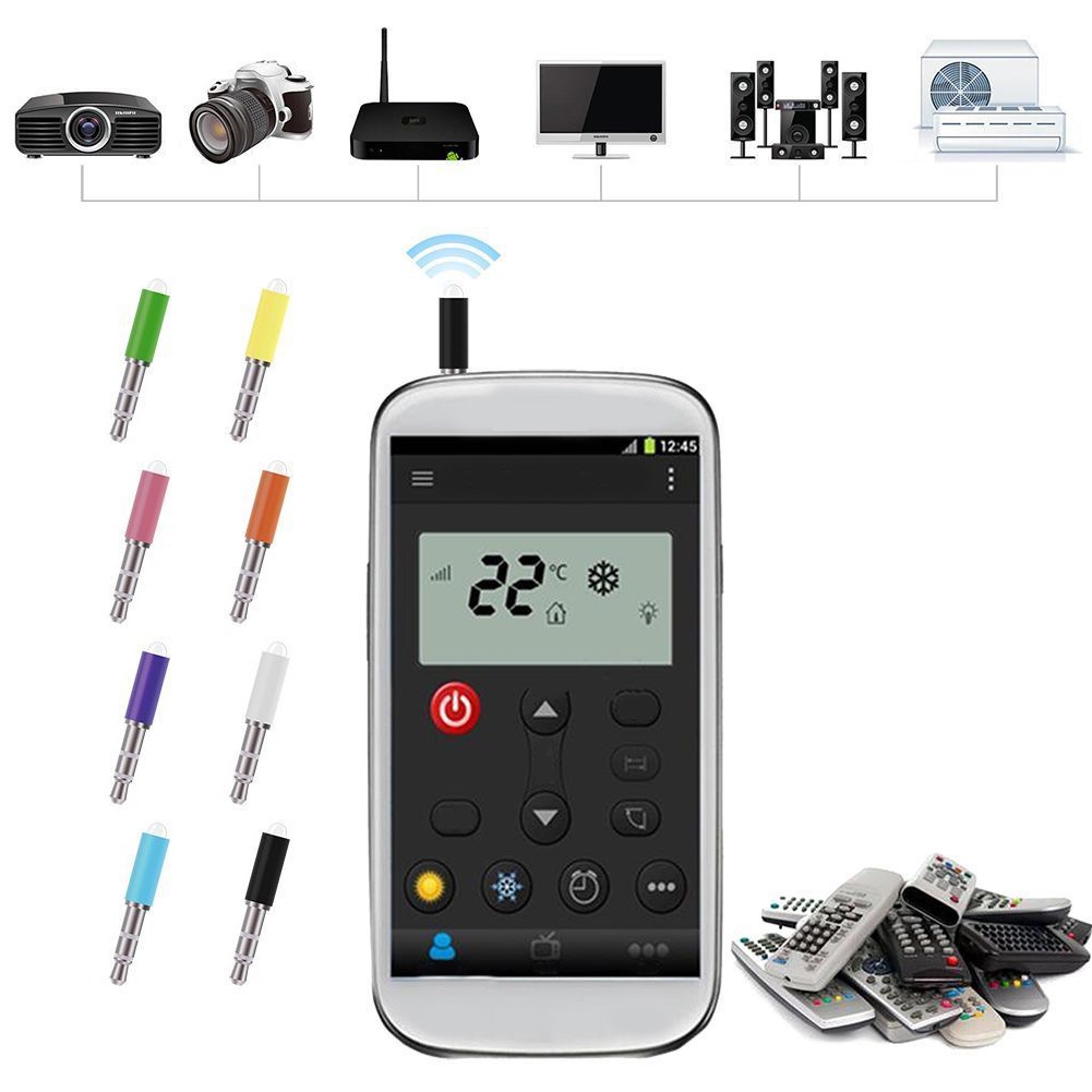 Infrarrojo inalámbrico de control remoto IR inteligente 3.5mm Enchufe de polvo cubierta para iPhone iOS