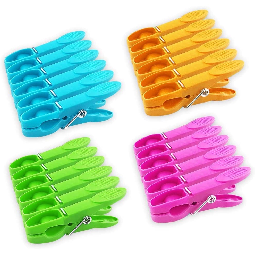 24Uds pinzas de ropa de plástico pinza para ropa de lavandería Pins  organizador de almacenamiento Clips de la colcha de la toalla primavera con  La cesta percha | Shopee México