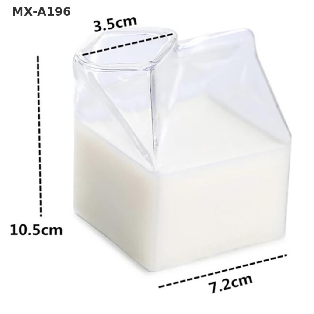 X 1pc 300ml Half Pint Milk Carton Style Creative Mini Creamer Jug Glass Milk Mug Shopee Mexico