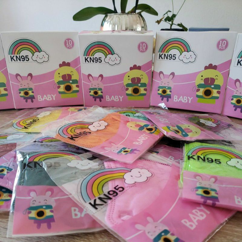 10 cajas cubrebocas KN95 infantil colores a elegir