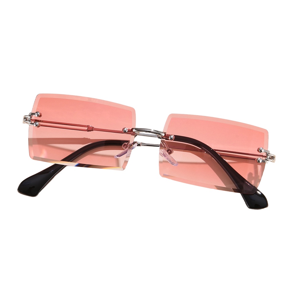 Sin montura gafas de sol tintadas lente marco Vintage transparente corte gafas para mujer hombre | Shopee México