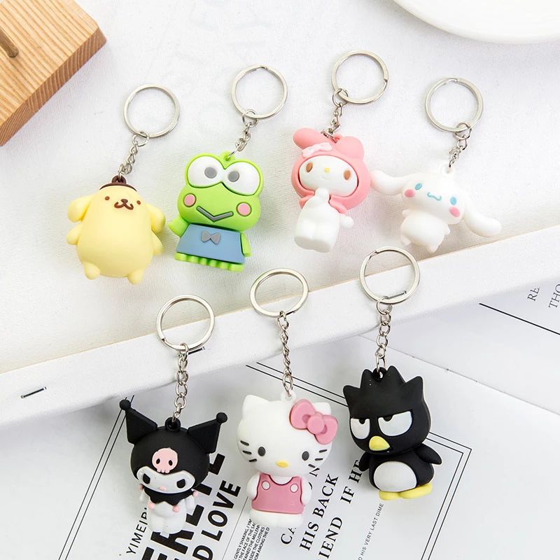 Hello Kitty y Kuromi Colgante de llave de silicona con imagen de ...