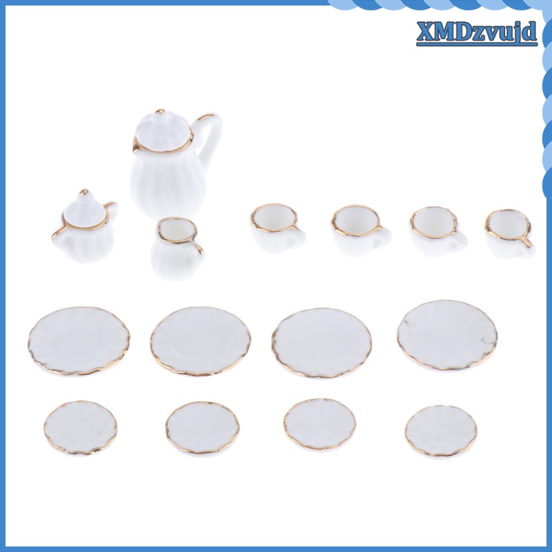 1Set Mini Vajilla De Cocina De Muñecas Miniaturas Tazas Placa Plato de las decoraciones Juguetes para K _ Hg 