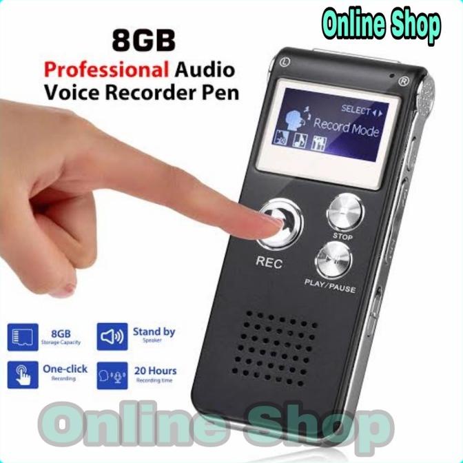 MP3 Grabadora activada por voz digital Mini grabadora de audio Grabadora de voz para conferencias y reuniones 8GB portátiles 