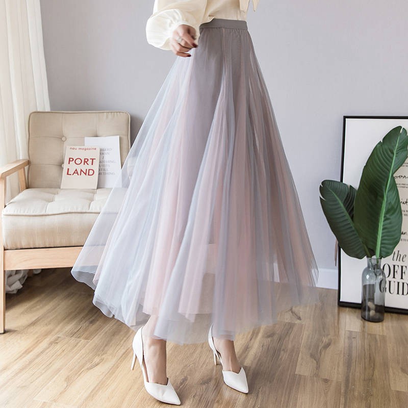 Nueva Tutú Faldas De Mujeres Diseño De Gasa Suelta Plisada Burbuja Larga Falda | Shopee
