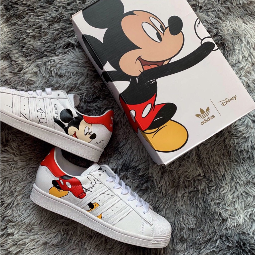 puntada Potencial Mayordomo Zapatillas De Deporte Originales Adidas Superstar Disney Mickey Mouse Moda  Baja Top Encaje up Mujer BGYF | Shopee México
