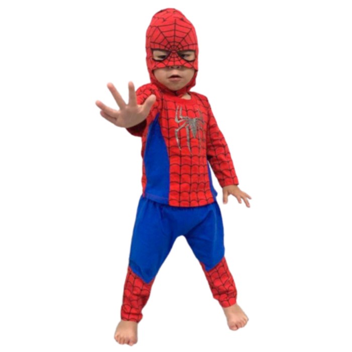 Spiderman niños personaje máscara SPIDERMAN ropa disfraz niños - tela SPIDERMAN, 2-3 años | Shopee México
