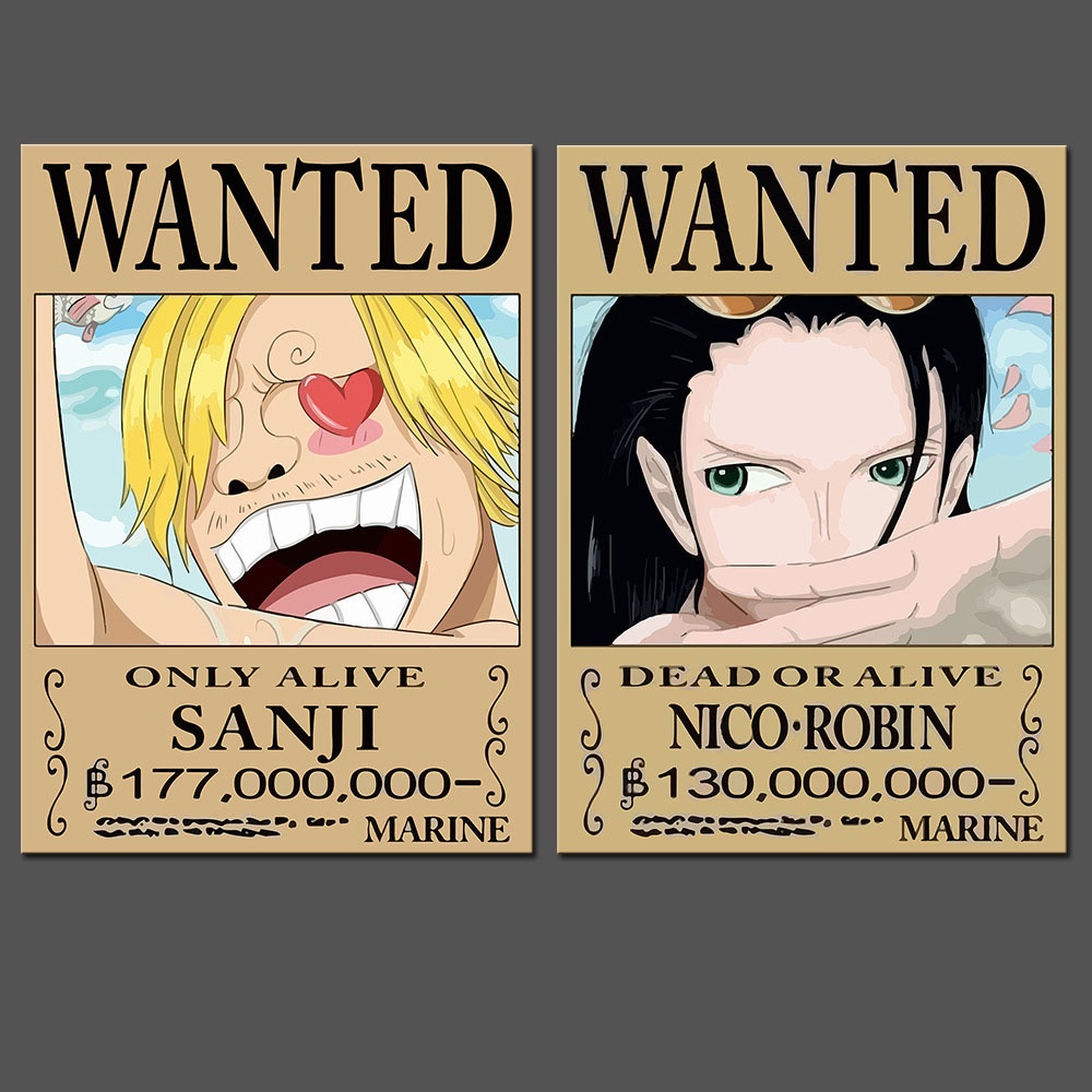 Bruce 9pcs Set Luffy Poster Sanji Animation Peripheral Poster 1 5 Billion Wanted Order Zoro Embossed Craft Wanted Order Japanese Anime Gifts Wall Decoration Shopee Mexico