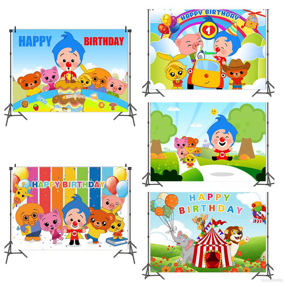 JKL Payaso Plim Tema De Dibujos Animados Fotografía Fondo De Tela Fiesta  Bandera Niños De Cumpleaños Necesita Decoración De | Shopee México