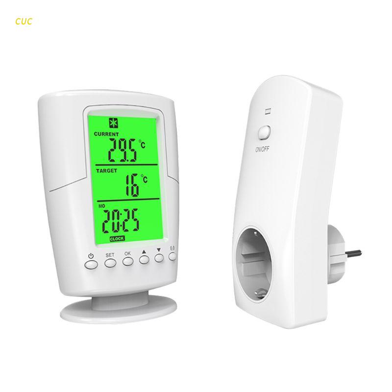 Enchufe Ue Inalámbrico Temperatura Control Termostato Programable Pantalla LCD