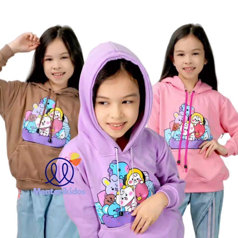 Chamarra para niñas / suéter para niña BTS de dibujos animados de 2 a 10  años Chamarra de suéter suave y con capucha | Shopee México