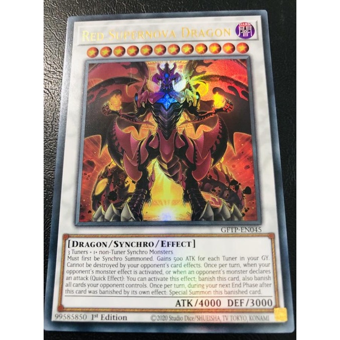 Original red supernova dragon ultra rare yugioh tarjeta Shopee México