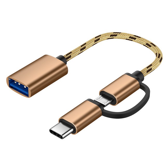 Compatible con MacBook Samsung Galaxy y Más Dispositivos con USB C/Micro Pack de 2 Cable OTG USB C Adaptador 2 en 1 USB C/Micro a USB 3.0 OTG 