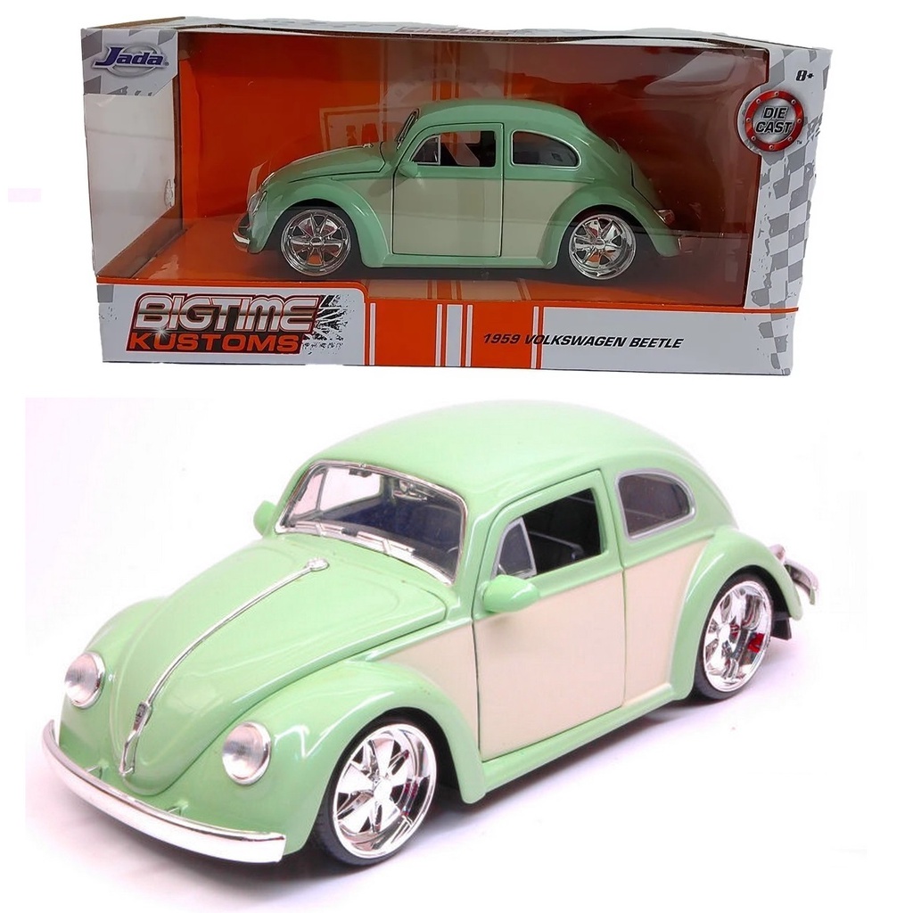 VW Escarabajo 1:18 RC DIECAST rojo o crema 