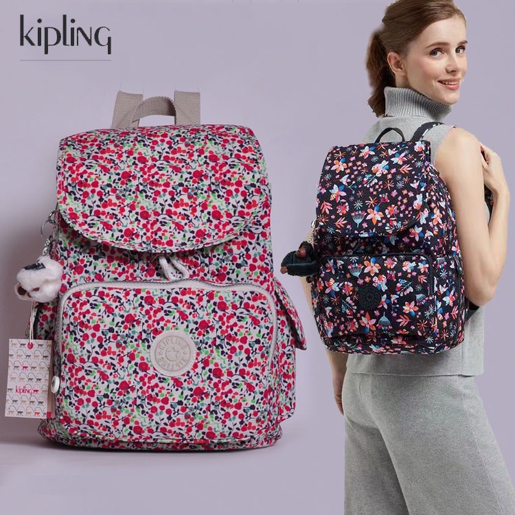 KIPLING Mochila Escolar Para Niñas 100 Original De Nylon Para Mujer | Shopee México