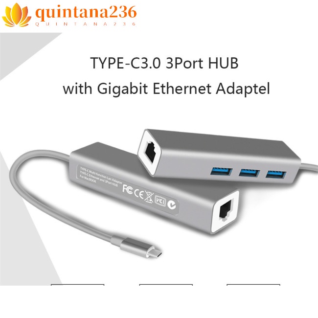 Hub USB-C a HDMI CableDeconn USB-C a HDMI Pantalla USB 3.0 Hub puertos y Gigabit Ethernet RJ45 Cable adaptador Black