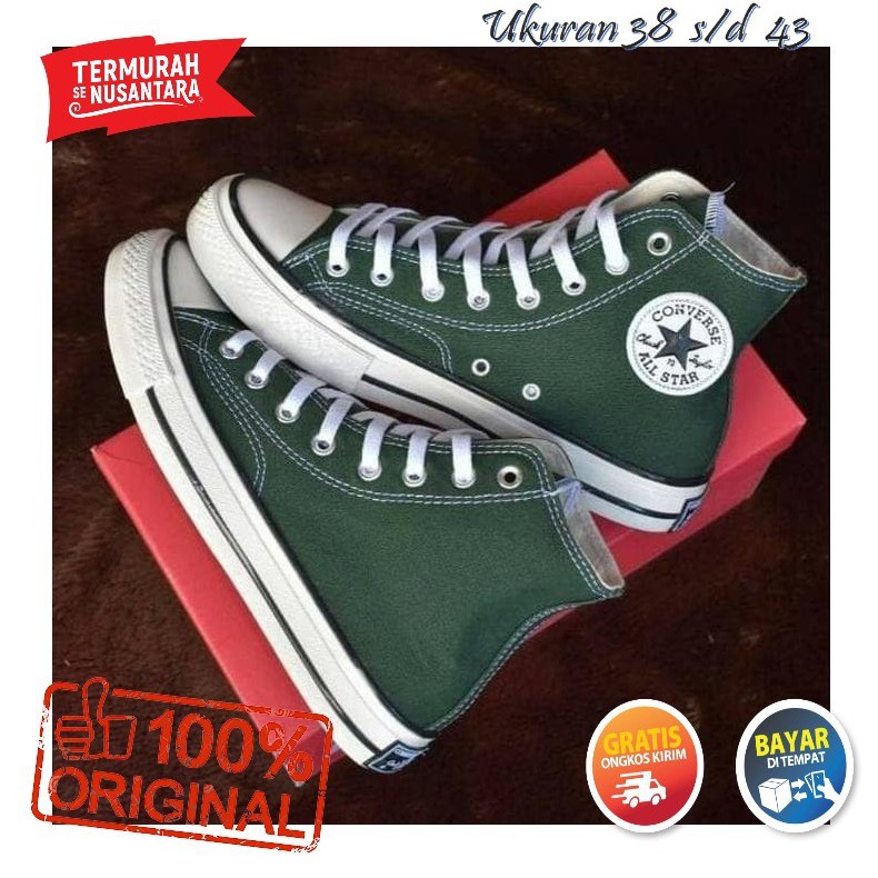 dueño negocio jurado Syahwaolshop Converse zapatos de lona 12'Os verde ejército Premium Converse  alta Original verde ejército bota | Shopee México