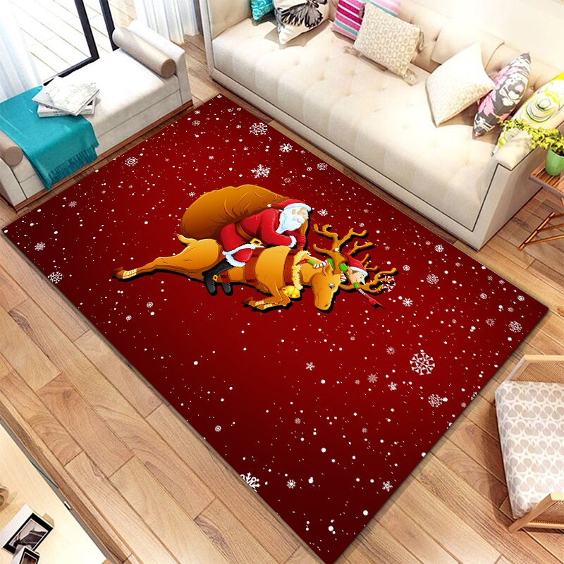 2022 Franela Navidad Alta Definición Impresión Área Alfombra Grande , Sala  De Estar Dormitorio Sofá Decoración , Alfombrilla Antideslizante Entrega  Alfombras Regalo | Shopee México