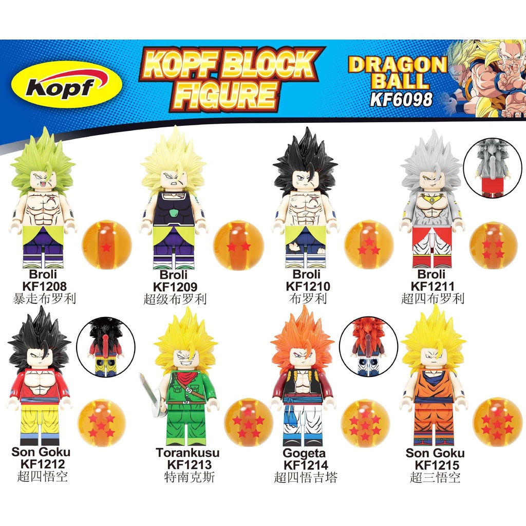 Compatible with Lego Mini Figures Toys KF6098 Anime Dragon Ball Broly Super  Four Goku Tenanx Assembled Building Block Minifigure Toy Compatible with  Legoing | Shopee México