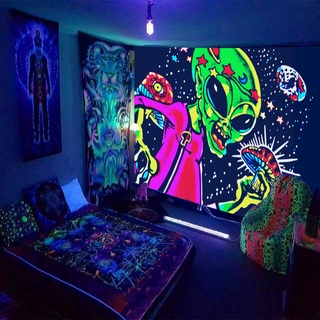 Entrega rápida y precios bajos Moda moderna Tapiz de calavera,tapiz de neón  psicodélico que brilla cartel de luz negra reactiva UV para colgar en la  pared para decoración de habitación Trippy con