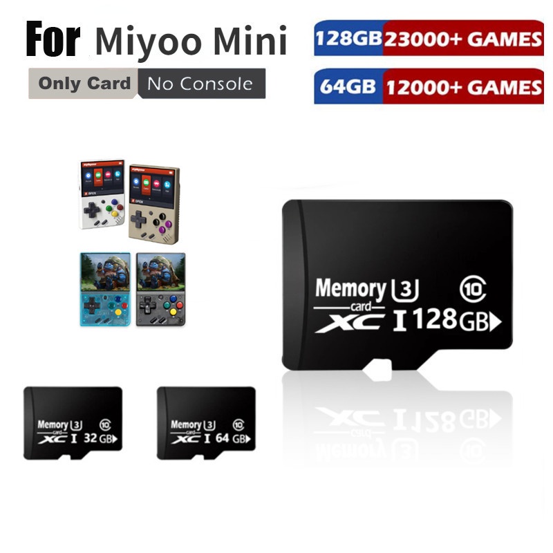 Mini Consola De Juegos MIYOO 64GB 128GB 20000 + Tarjeta De Memoria
