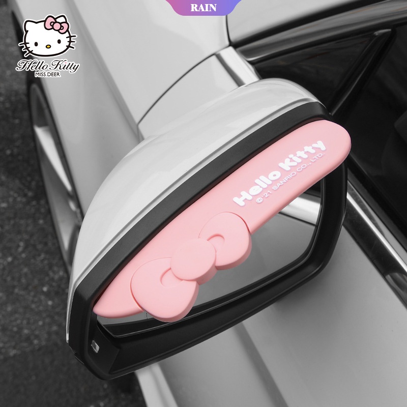 De Dibujos Animados Hello Kitty Coche Retrovisor Espejo Lluvia Ceja Protector De Cubierta De La Del Volante Protectora Para El Lado Escudo Universal Accesorio []