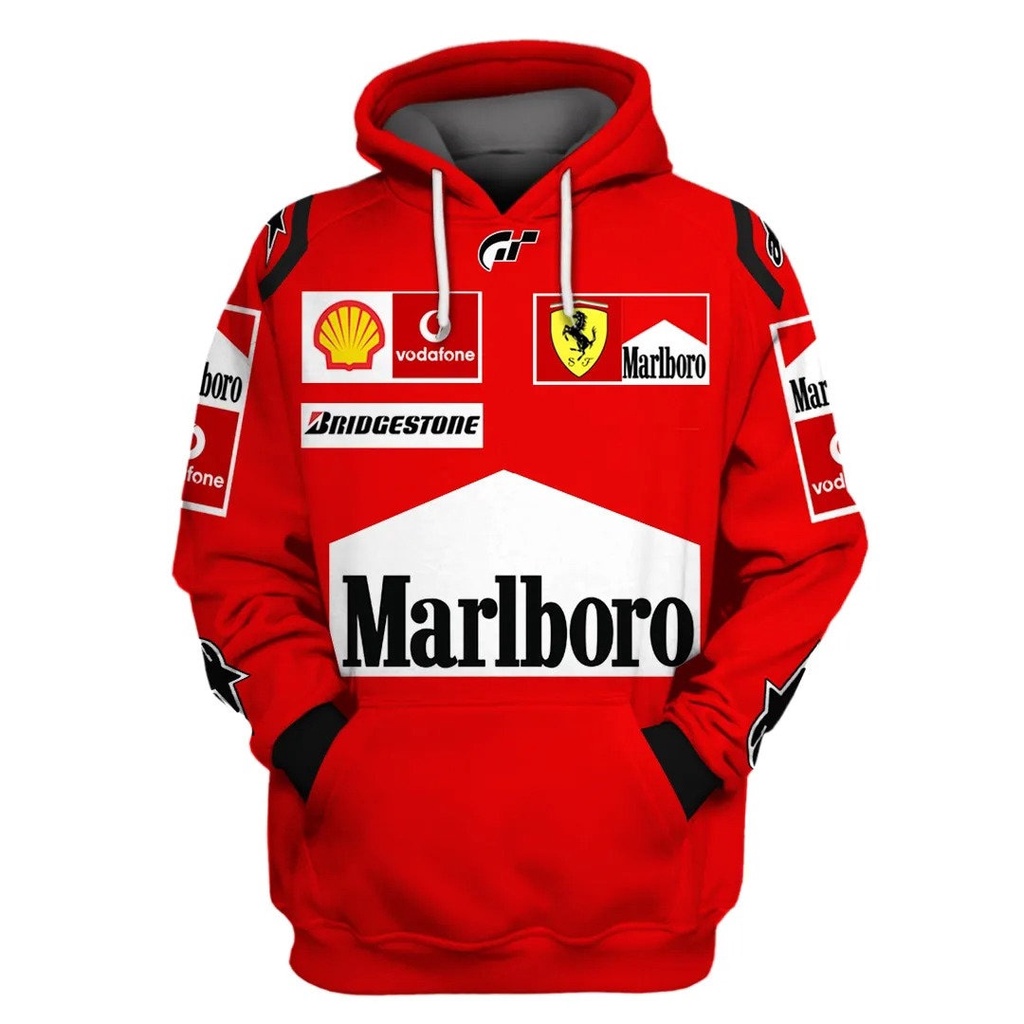 Con Capucha Ferrari Marlboro Personalizada 3D , Equipo F1 Racing , Red Team All 3D Shirt | Shopee México