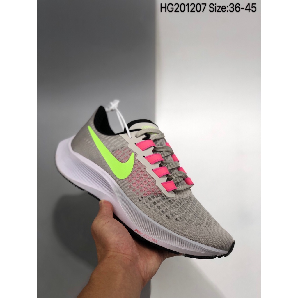 nike Air Zoom Pegasus 37 Gris Fluorescente Verde Hg201207 Zapatos Para Correr Hombre De Mujer casual fashion running shoes | México