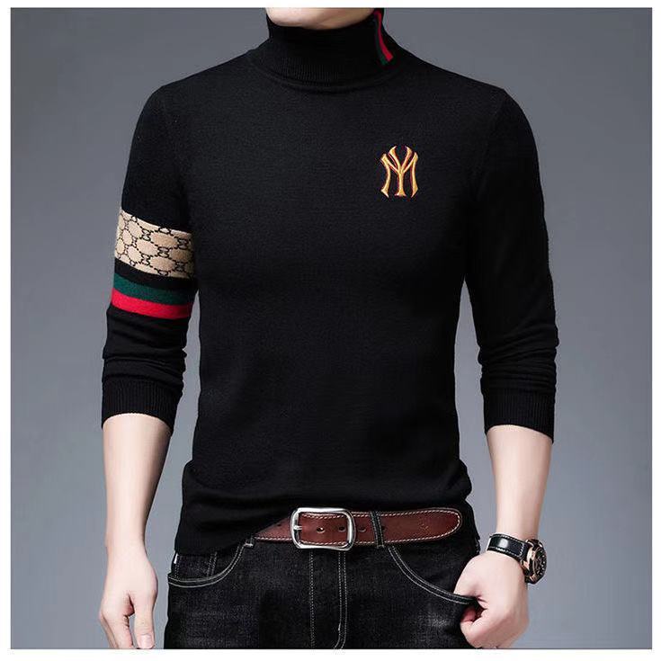 Envío Rápido ! Jersey Cálido De Cuello Alto Bordado Para Hombre , Ropa De  Alta Calidad | Shopee México