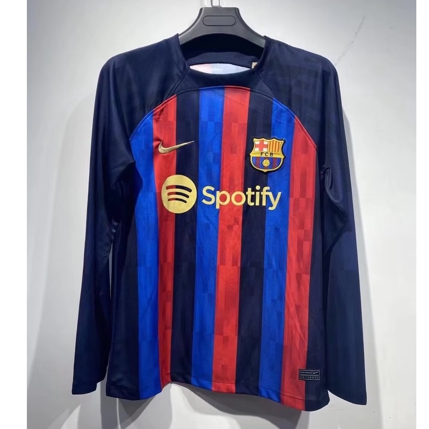 Misionero nadar Usual 22-23 Barcelona jersey De Casa Manga Larga Camiseta De Fútbol Mangas  Completas | Shopee México
