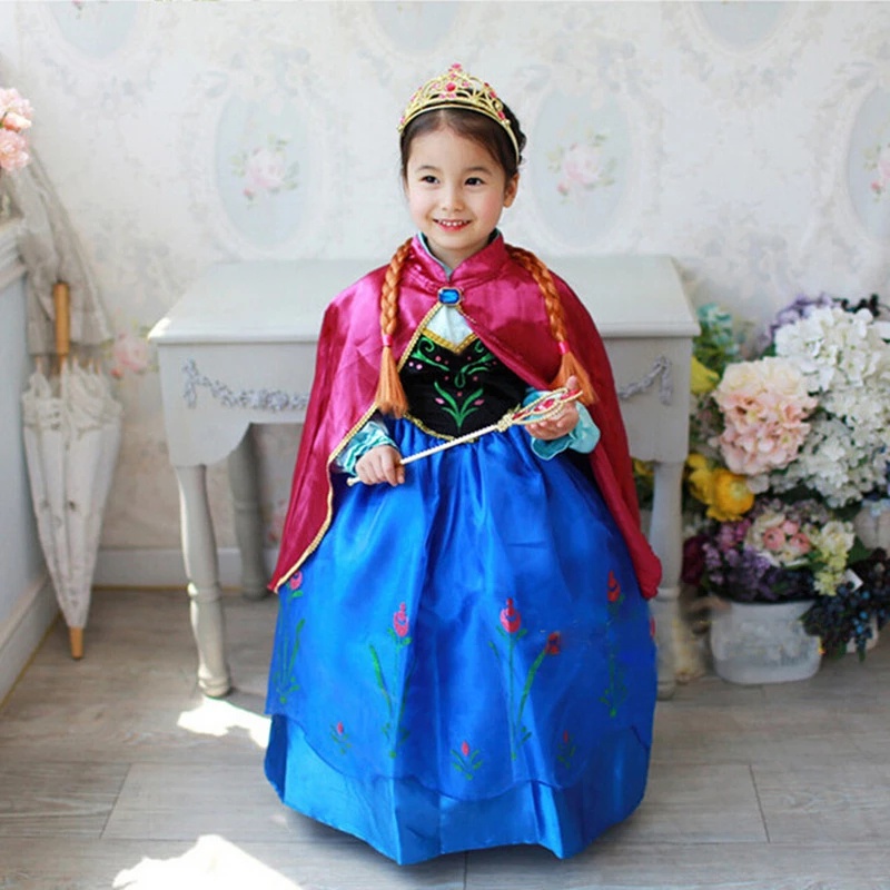 2023 Snow Queen Elsa Anna Princesa Vestido Cosplay Navidad Cumpleaños  Fiesta Disfraz 3-10 Años Ropa Para Niños | Shopee México