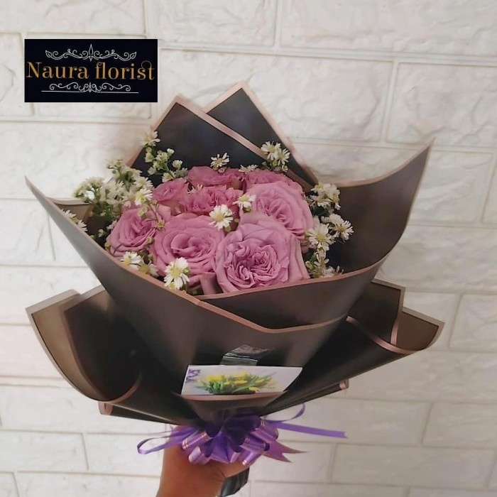 Cubo de flores premium/ramo de rosas moradas/ramo de rosas púrpura 01 |  Shopee México