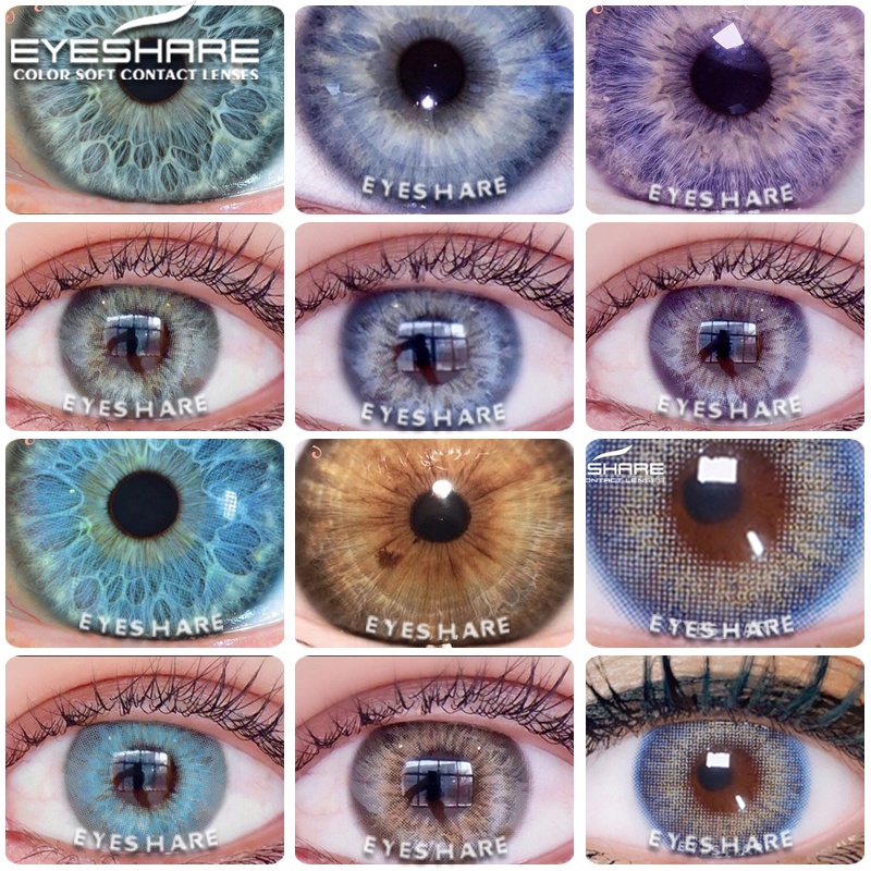 EYESHARE 2 Pzs Lentes De Contacto De Color Natural Para Ojos/Azul Anual