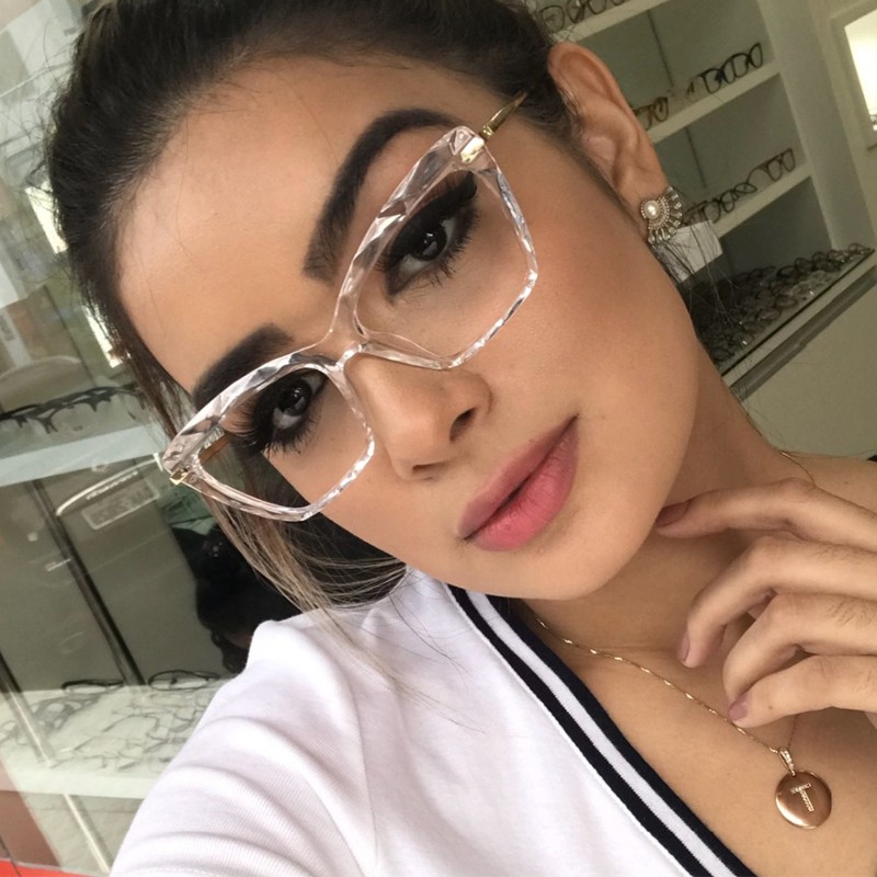 Marco De Gafas Transparentes De Ojo De Gato De Ordenador Ópticos Femenino Moda sexy | Shopee México
