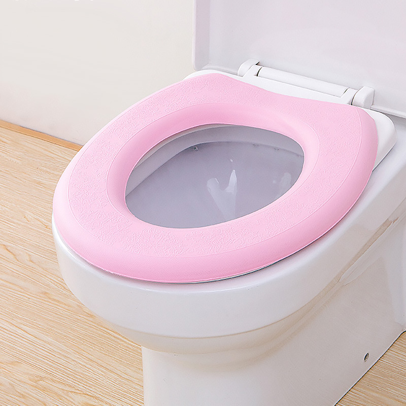 rosa Nueva cubierta de asiento de inodoro EVA Warmer para productos de baño Almohadillas de cojín Uso en estuche de inodoro con revestimiento en forma de O 