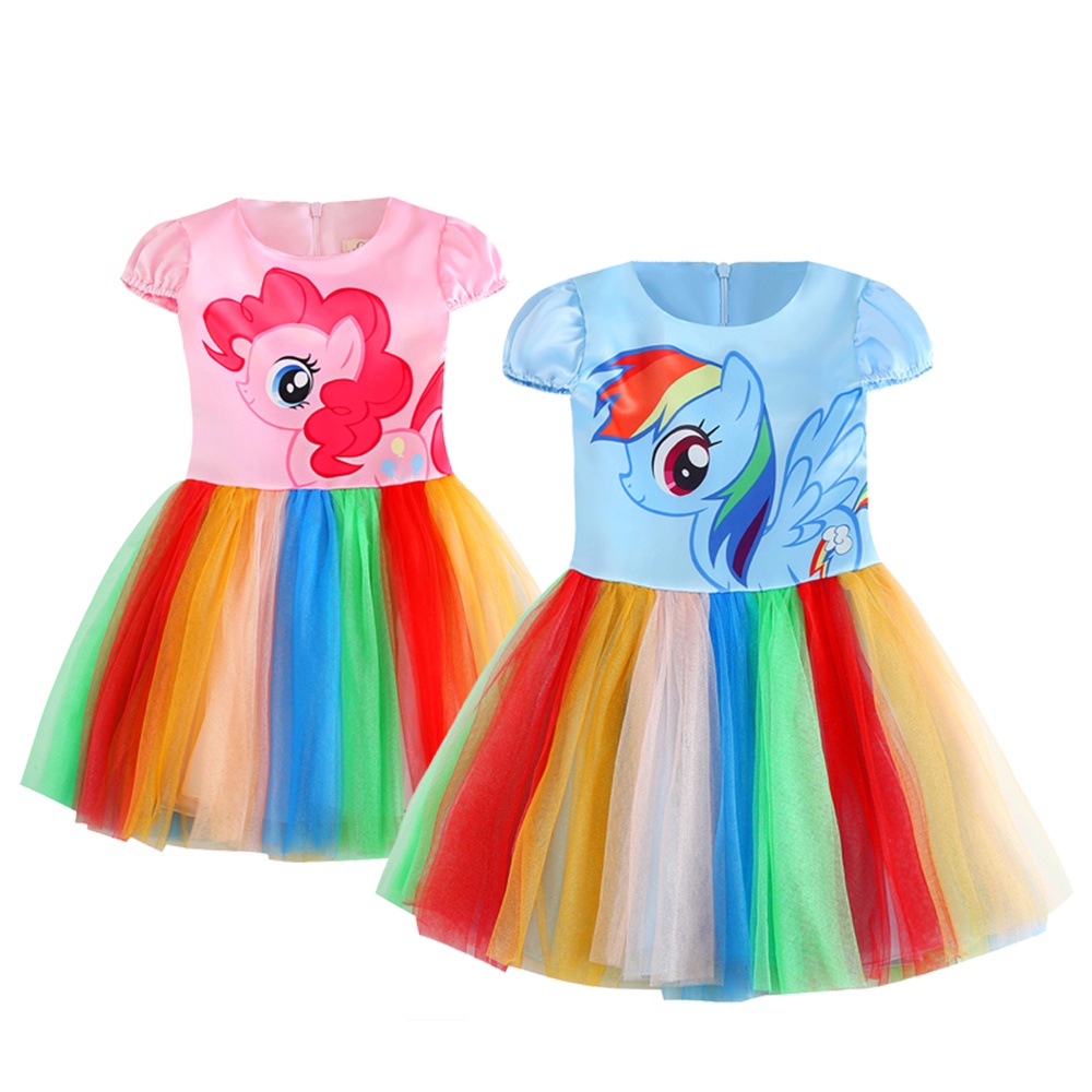 My Little Pony Niñas Vestido De Verano Lindo De Dibujos Animados Arco Iris  Malla Moda Princesa Fiesta De Cumpleaños Regalo 2-8 Años Ropa De Niños |  Shopee México
