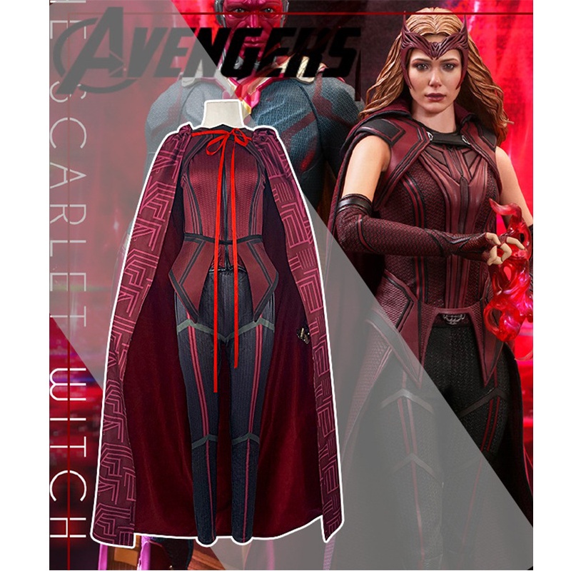 Scarlet Cosplay Witch Wanda Maximoff Superheroine Costume High Quality  Vision Battle Outfit | Shopee México