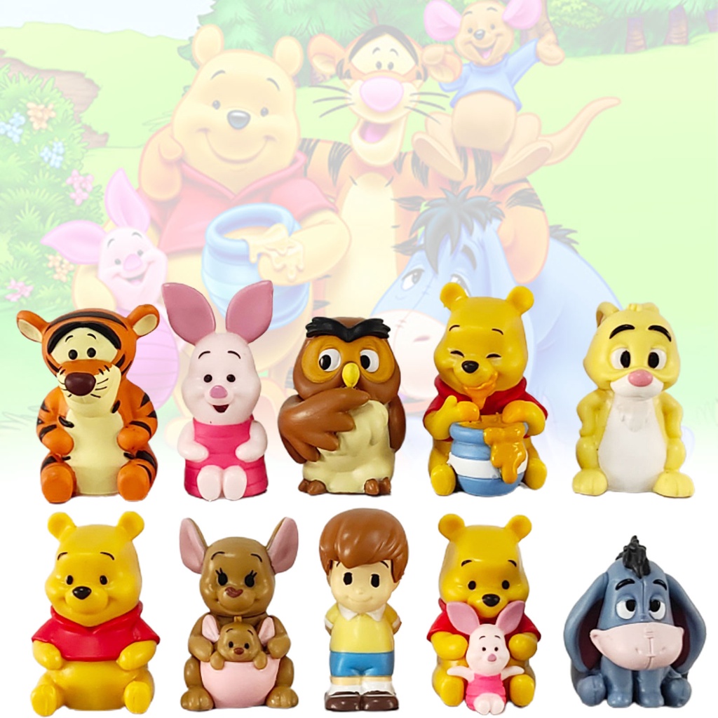 Rindu 10pcs Figura Modelo Winnie Pooh Oso Tigger Piglet Accion Mini Pvc De Dibujos Animados Adorno Miniatura Para Regalo Shopee Mexico