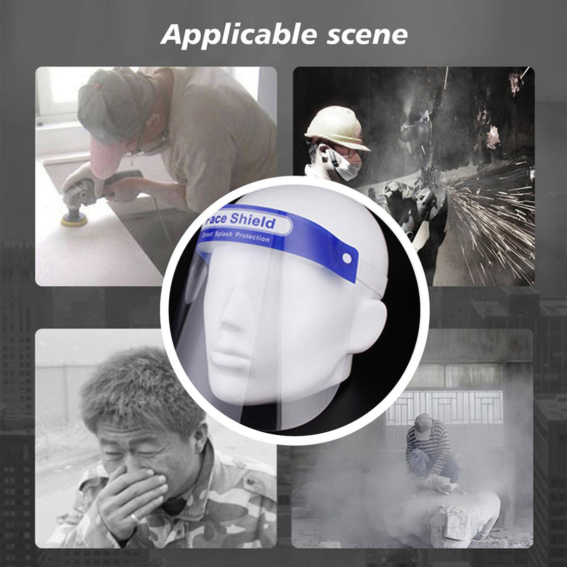 Máscara de la seguridad spray protector transparente de la pantalla Máscara Aislamiento Máscara de sombra 