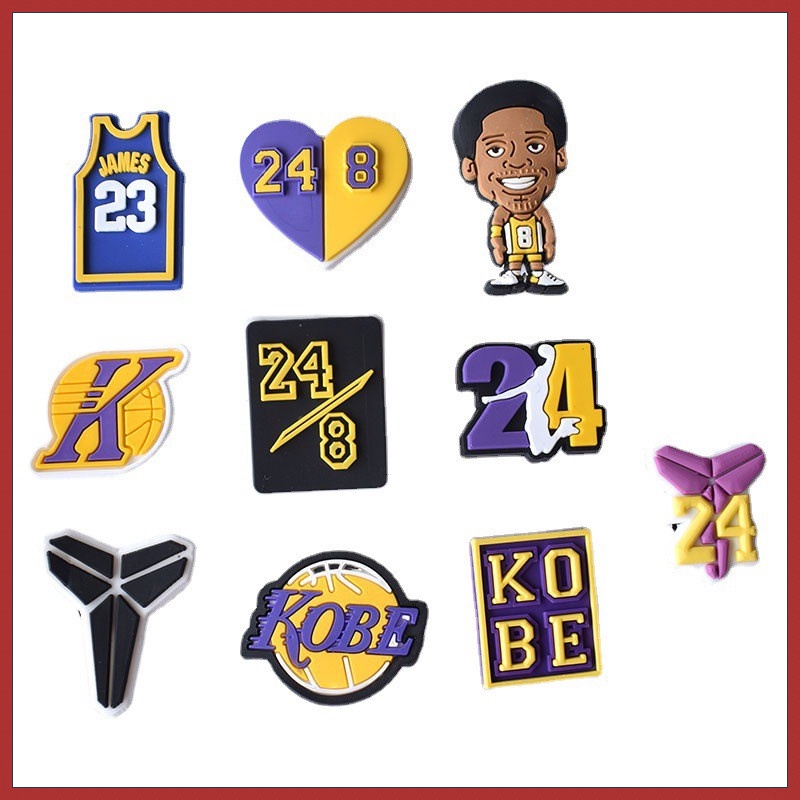 Kobe Negro Mamba NBA Star Bryant Crocs DIY Zapatos Jibbitz Para