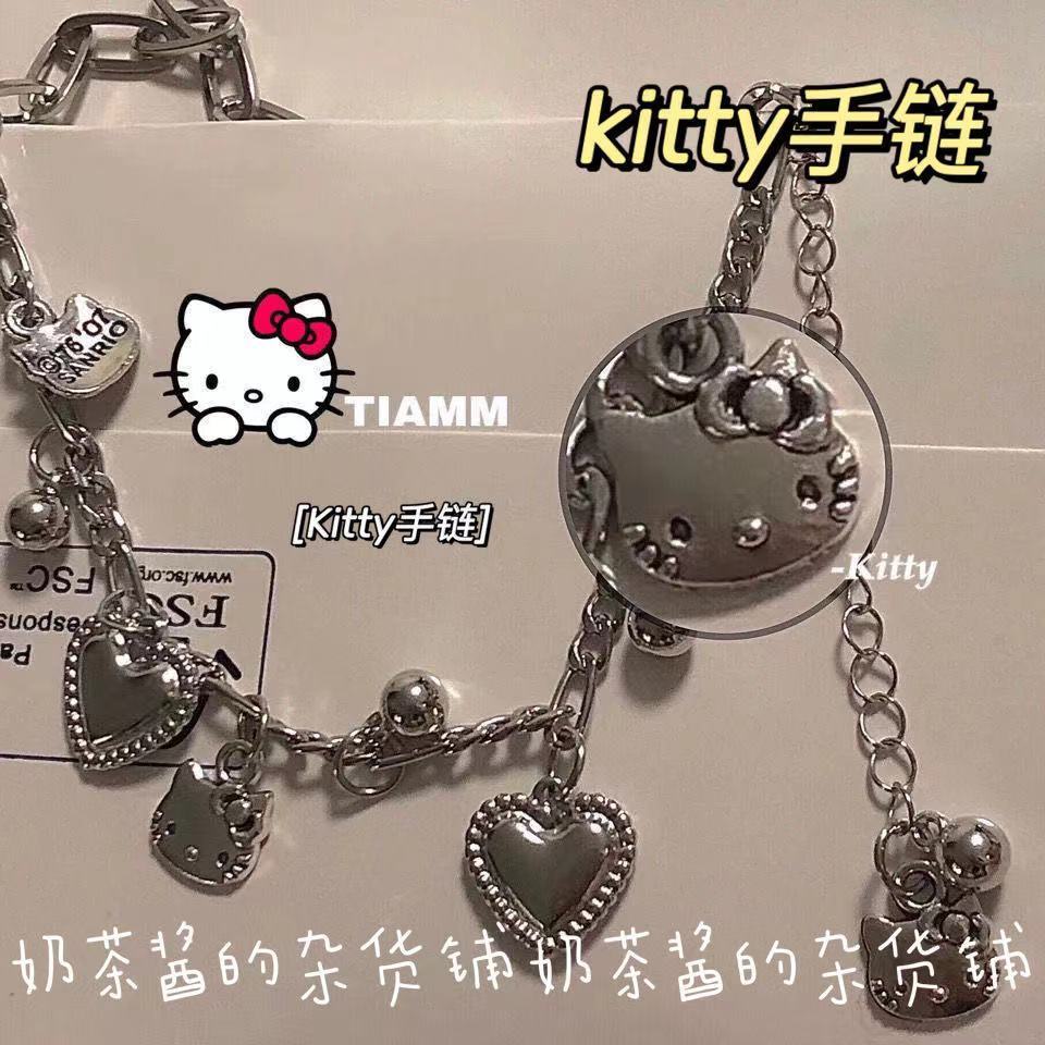 Hello Kitty Lindo Creativo Amor Corazón Aleación Pulsera Novia Pareja Regalo