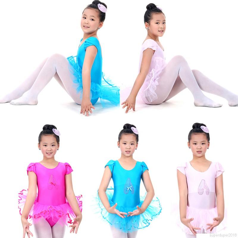 Vestido De Ballet Para Niñas De Manga Corta De Verano Para Niños Disfraces  Deballet Para Niña Ropa De Baile Leotardo | Shopee México