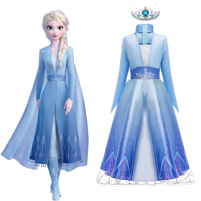 Vestido De Elsa Frozen 2 Para Niña , Reina De Nieve , Princesa Cosplay ,  Disfraz Para Niños De Anna , Ropa De Fiesta De Halloween | Shopee México