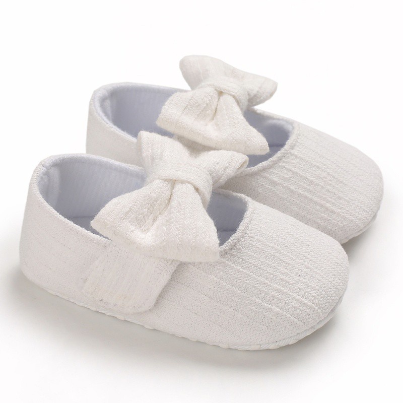 Mmb Baby Girls Solid Color Shoes With Bow Knot Soft Sole Anti Slip Low Cut Shopee Mexico
